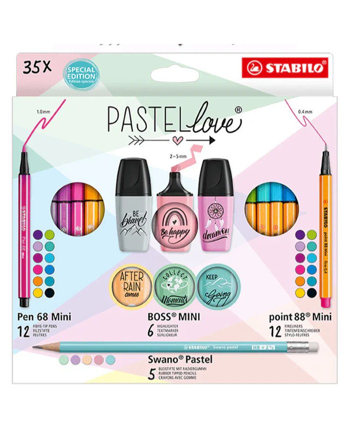 Set STABILO de 35 Mini Pastel Love