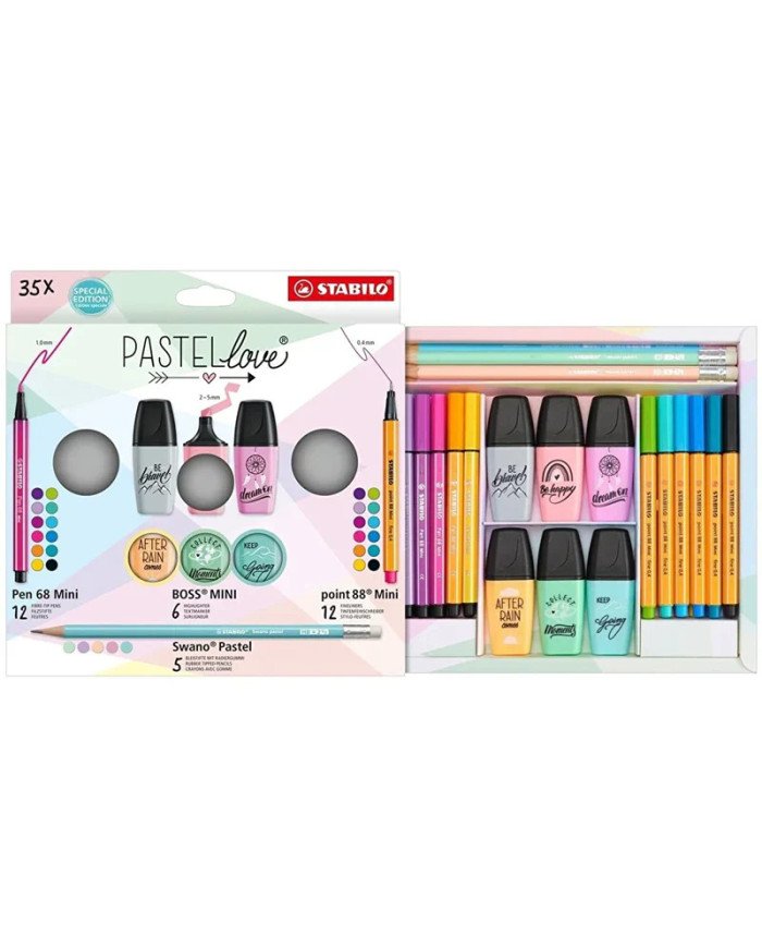 Set STABILO de 35 Mini Pastel Love