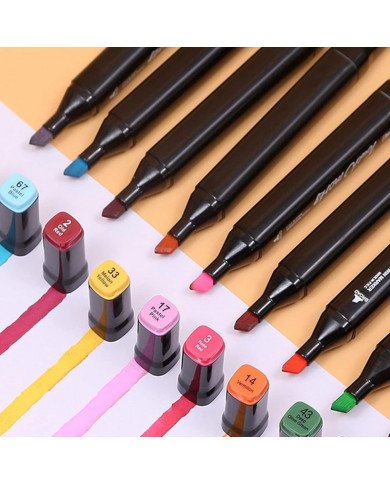 Trousse de 24 Feutres Marqueurs Double pointe