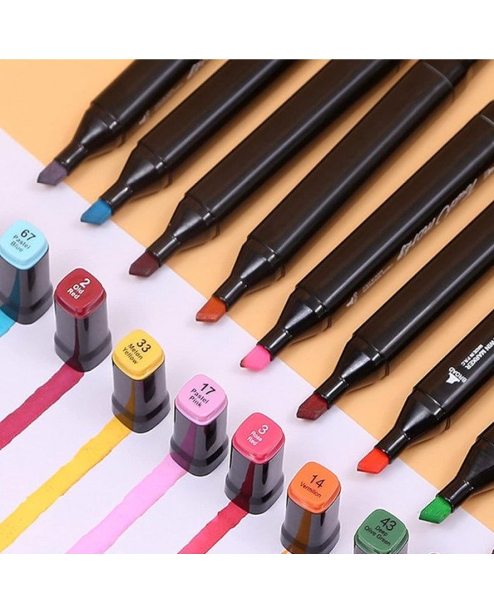 Trousse de 24 Feutres Marqueurs Double pointe