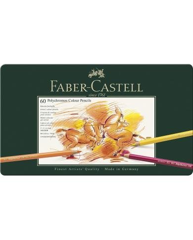 Crayons de couleur Polychromos boîte métal de 60 pièces Faber-Castell