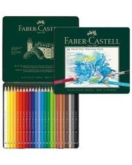 Boîte métal de 24 Crayons de Couleur Aquarellables - Faber Castell