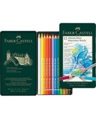 Boite Métal de 12 Crayons de Couleur Aquarellables - Faber Castell