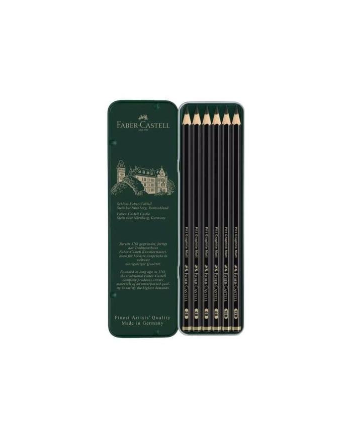 Crayon Pitt Graphite Mat, boîte de 6 Faber-Castell