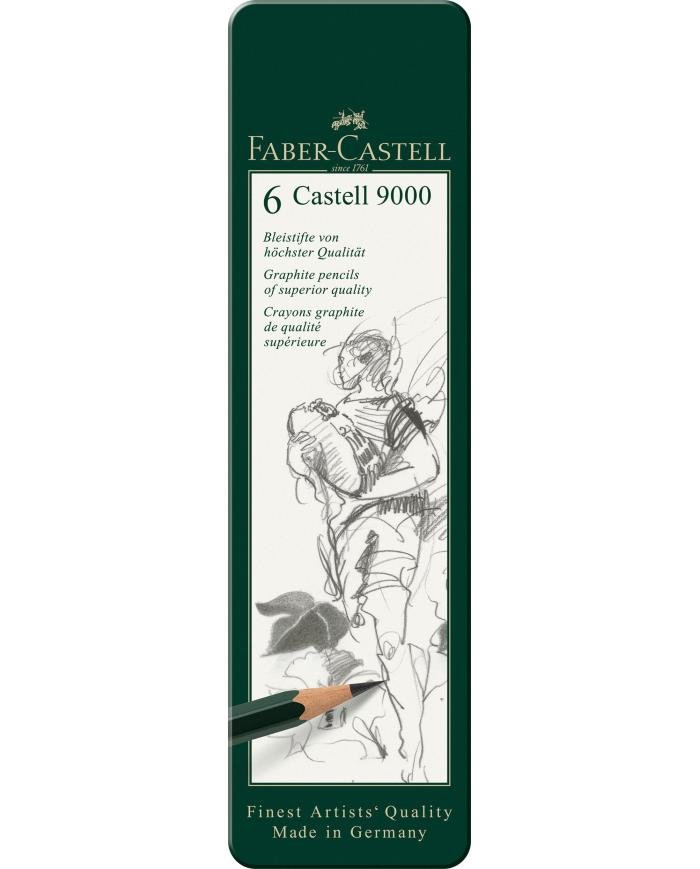 Crayon graphite Castell 9000, boîte de 6 - Faber Castell