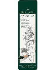 Crayon graphite Castell 9000, boîte de 6 - Faber Castell