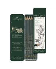 Crayon graphite Castell 9000, boîte de 6 - Faber Castell