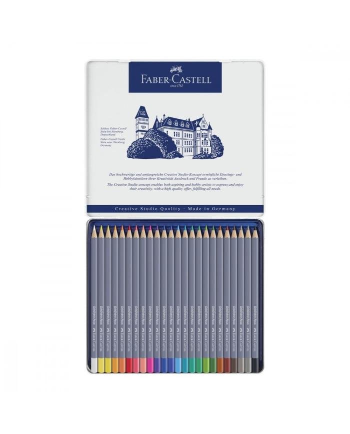Boîte métal de 24 Crayons de couleur aquarellables Goldfaber Aqua - Faber Castell