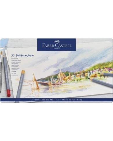Boîte métal de 36 crayons aquarellables Goldfaber Aqua - Faber Castell