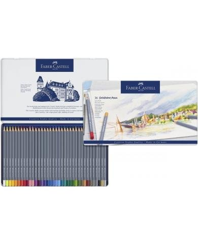 Boîte métal de 36 crayons aquarellables Goldfaber Aqua - Faber Castell