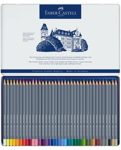Boîte métal de 36 crayons aquarellables Goldfaber Aqua - Faber Castell