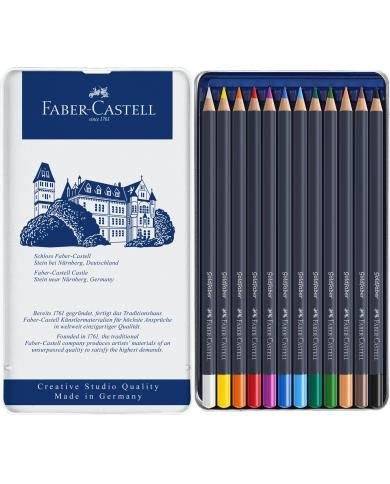 Boite Métal 12 Crayons de Couleur Goldfaber - Faber Castell