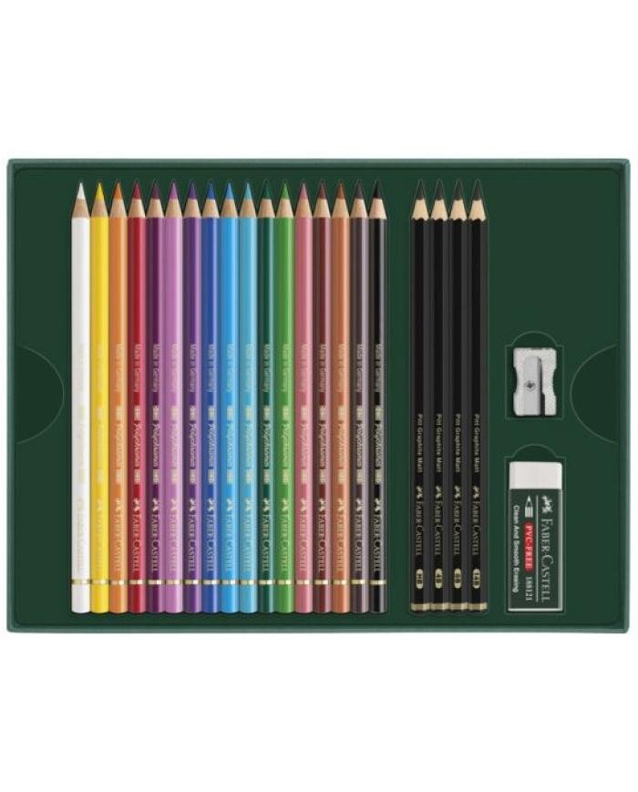 Polychromos & Pitt Graphite Matt coffret cadeau 17 pièces Faber-Castell