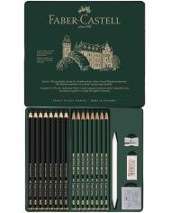 Crayons Pitt Graphite Matt et Castell 9000 boîte métal Faber-Castell