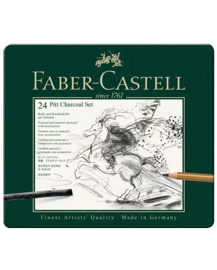 Coffret Pitt Charcoal, boîte de 24 - Faber Castell