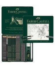 Set de crayons Pitt Graphite boîte métal de 19 pièces Faber-Castell