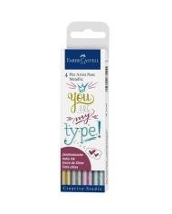 Set de 4 feutres Pitt Artist Pen Metallic - Faber Castell