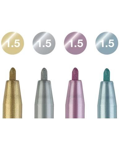 Set de 4 feutres Pitt Artist Pen Metallic - Faber Castell