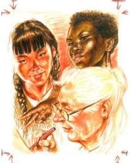 Encre de Chine Pitt Artist Pen Brush pochette de 6, Portrait Faber-Castell