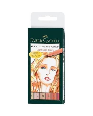 Pochette 6 feutres Pitt Couleurs chair - Faber Castell