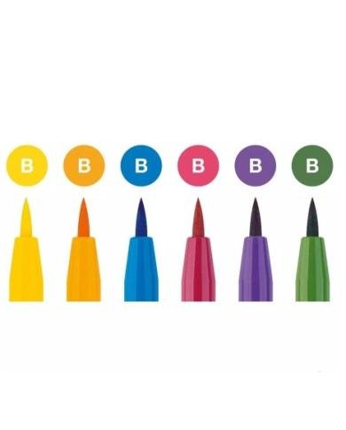 Pochette 6 feutres Pitt Couleurs Basiques - Faber Castell