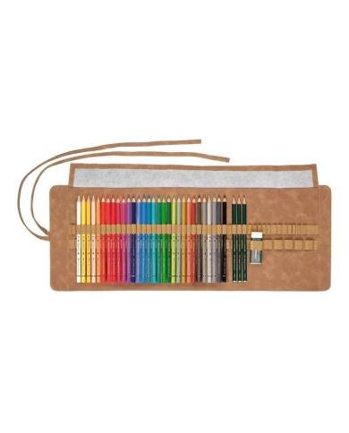 Crayon de couleur Polychromos, rouleau de crayon, rempli, 34 pièces Faber-Castell