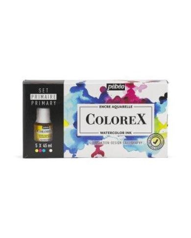Encre aquarelle ColoreX Set Primaire 5 X 45 ml PEBEO