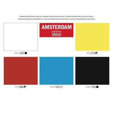 Set primaire d'acryliques de la série Standard 5 x 120 ml - Amsterdam