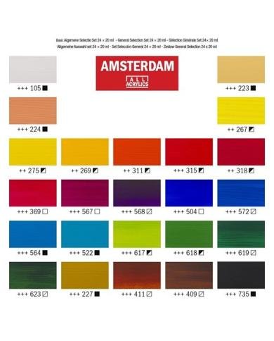 Set d’acryliques série Standard 24 x 20 ml - Amsterdam