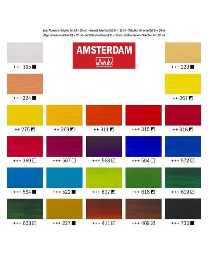 Set d’acryliques série Standard 24 x 20 ml - Amsterdam