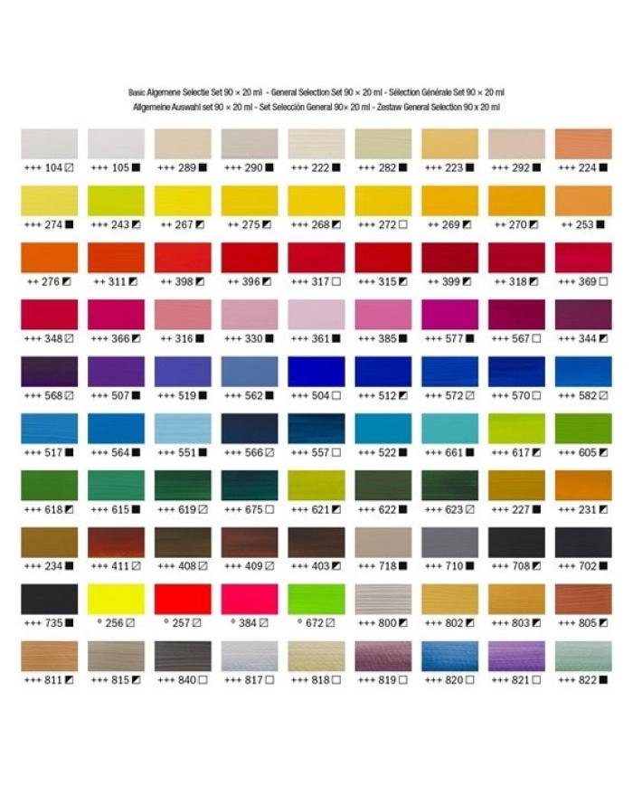 Sélection Générale Set d’acryliques série Standard 90 x 20 ml - Amsterdam
