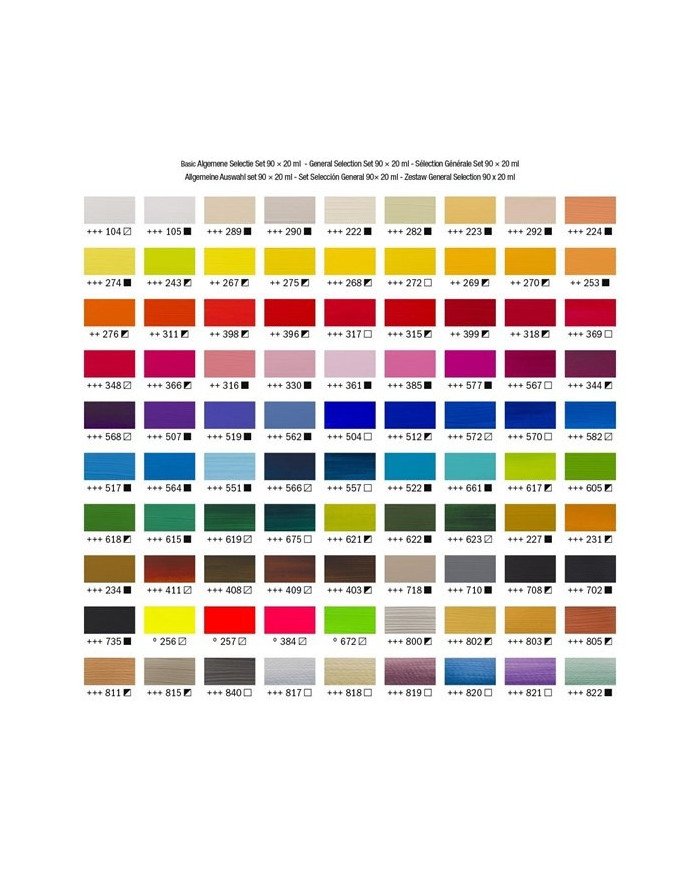 Le Libr'air - Sélection Générale Set d’acryliques série Standard 90 x 20 ml - Amsterdam - Tunisie