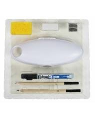 Kit complet Boite Ovale 24 Demi Godets Aquarelle Fine + Accessoires PEBEO