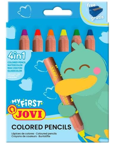 JOVI My First 6 Crayons de Couleur 4 en 1