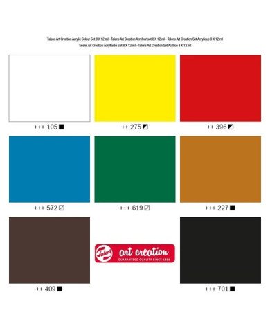 Le Libr'air - Set Acrylique 8 x 12 ml - Talens Art Création - Tunisie