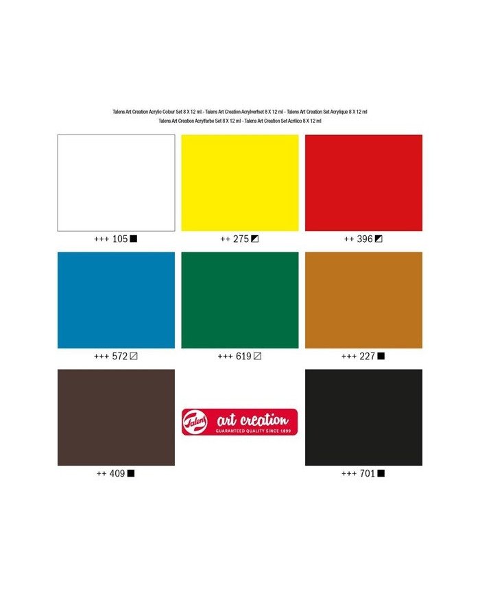 Le Libr'air - Set Acrylique 8 x 12 ml - Talens Art Création - Tunisie