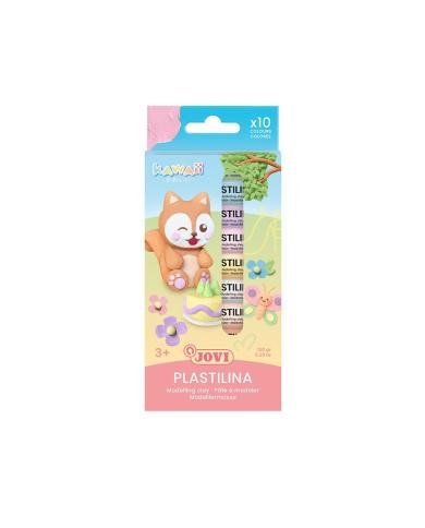 JOVI Kawaii Plastiline 10 x 15 g – 10 couleurs pastel