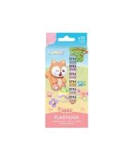 JOVI Kawaii Plastiline 10 x 15 g – 10 couleurs pastel