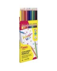 Lot de 12 crayons de couleur sans bois JOVI