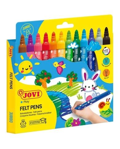 JOVI Feutres MAXI Lavables 12 Couleurs
