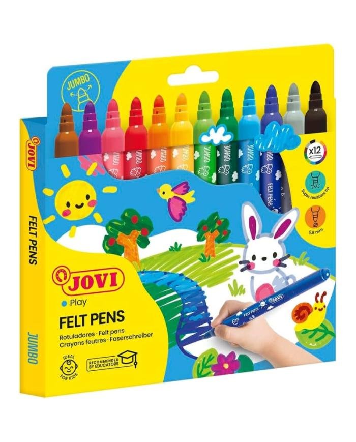 JOVI Feutres MAXI Lavables 12 Couleurs
