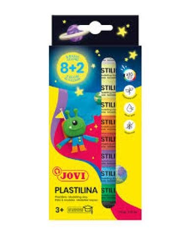 JOVI 10×15G Pâte à Modeler 8+2 Phosphorescente