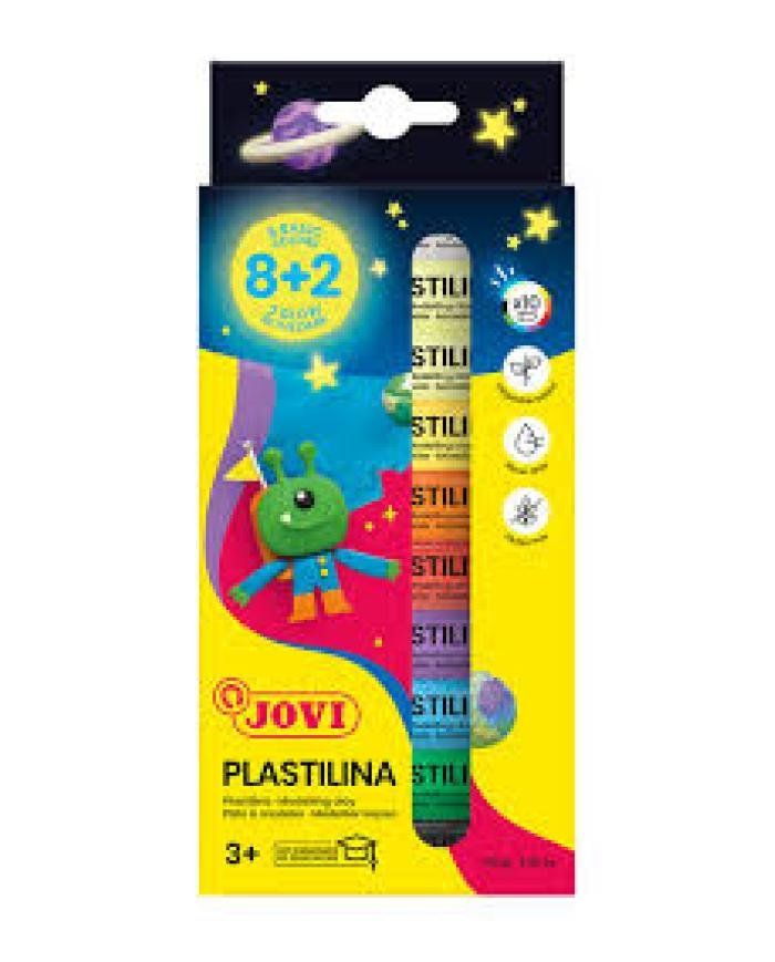 JOVI 10×15G Pâte à Modeler 8+2 Phosphorescente