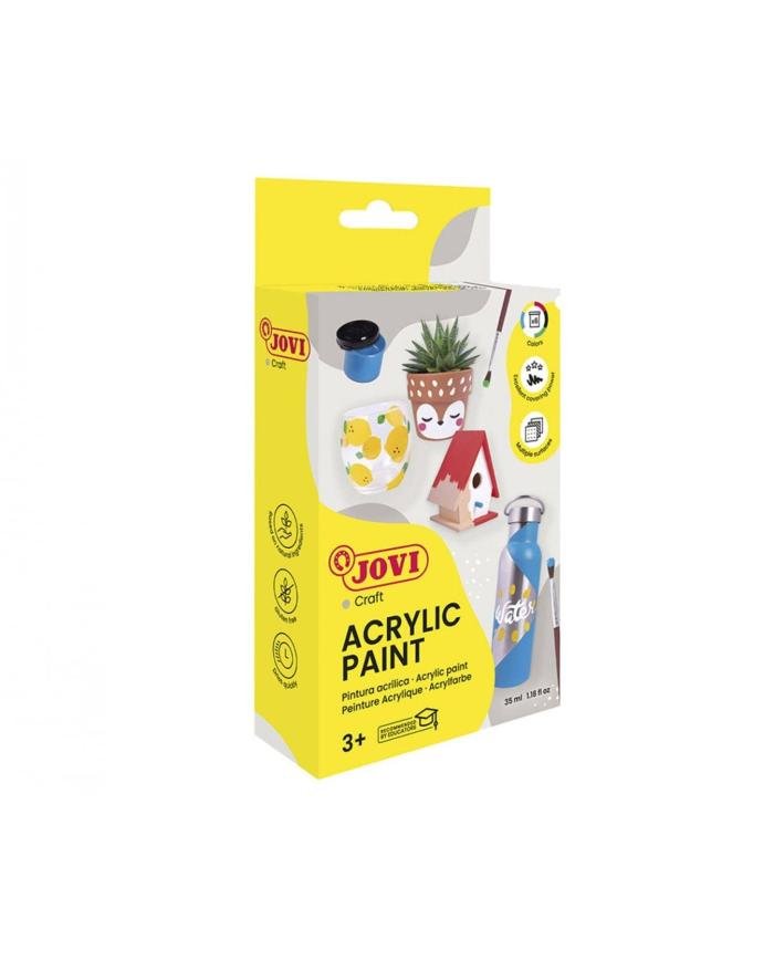 JOVI DECOR Acryl – Peinture acrylique multi-surfaces 6 × 35 ml + pinceau