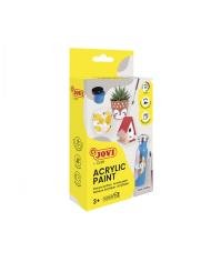 JOVI DECOR Acryl – Peinture acrylique multi-surfaces 6 × 35 ml + pinceau