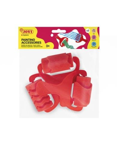 JOVI Walks de peinture mousse – Set de 3 rouleaux texturés