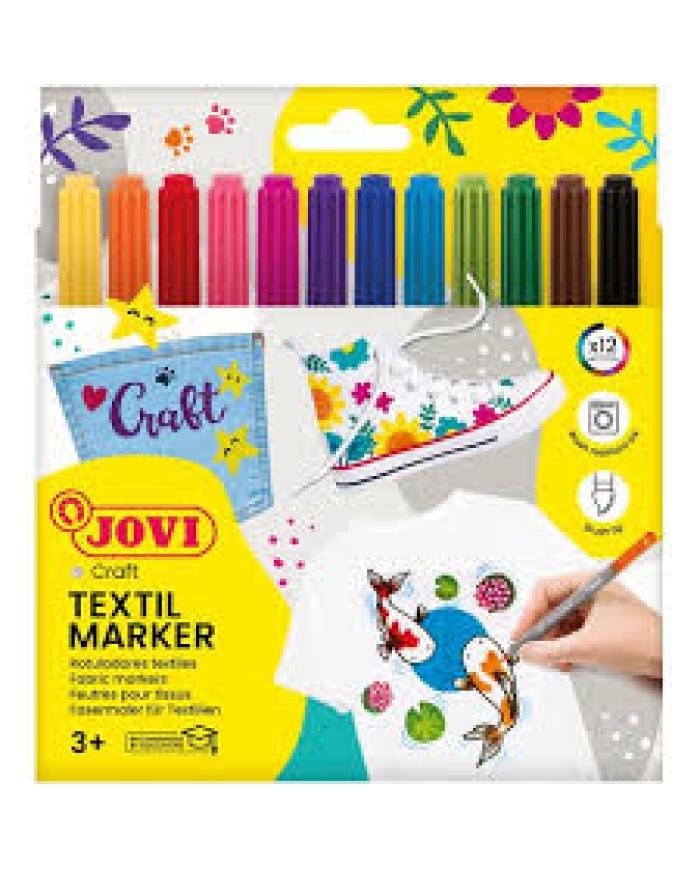 JOVI Feutres Textile 12 Couleurs – DECOR Textile 1410