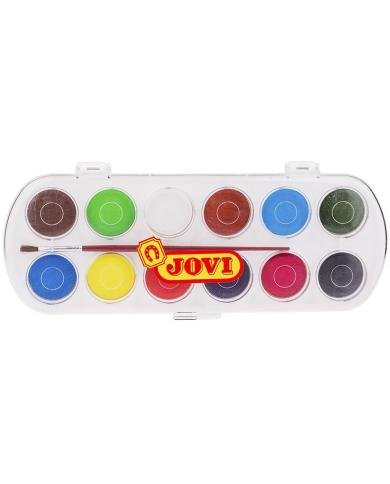 Aquarelles JOVI 12 couleurs avec pinceau