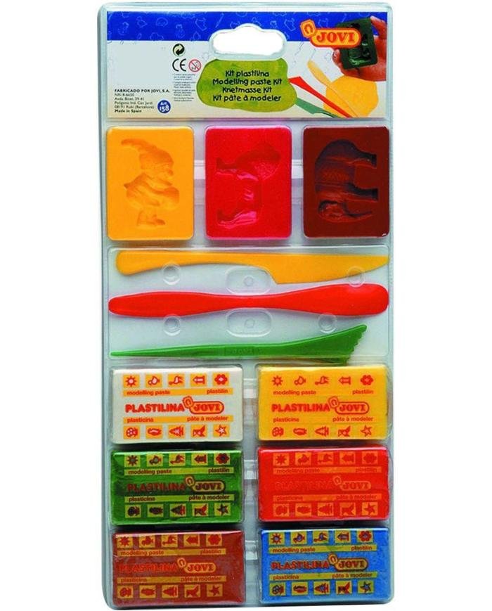 Pâte à modeler JOVI avec accessoires – 6 couleurs