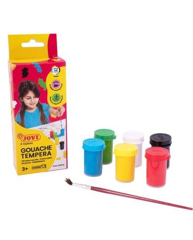 JOVI 6 POTS Gouache en Pâte 15 ml – Couleurs Assorties